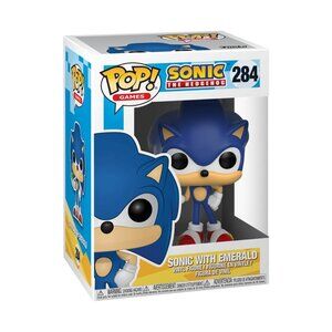 Funko Pop! Games Classic Sonic The Hedgehog With Emerald Figure #284!